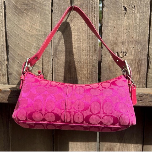 Coach Handbags - HOT PONK COACH EAST WEST SOHO Y2K DEMI BAG SIGNATURE JACQUARD Cs # 6371